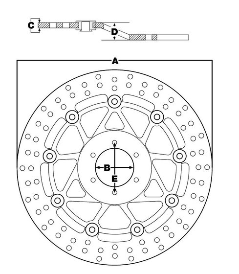 HP2 MEGAMOTO (2007 - 2011) contoured fixed brake rotor | TRW