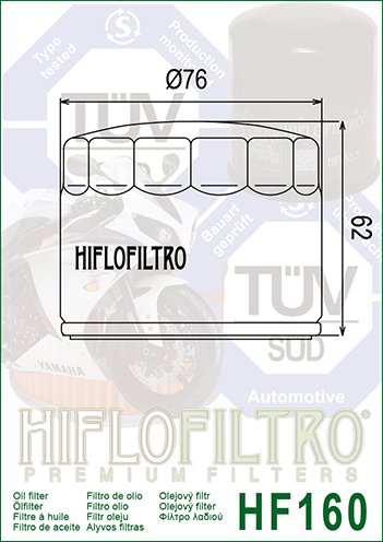 K 1200 S (2005 - 2008) hiflo oil filter hf160 | Hiflofiltro