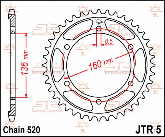 F 650 (1994 - 2000) rear sprocket 45 tooth pitch 520 jtr545 | JT Sprockets