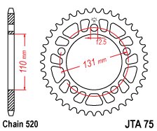 S 1000 RR (2010 - 2020) lightweight rear sprocket - 44 teeth, 520 pitch, aluminum alloy | JT Sprockets