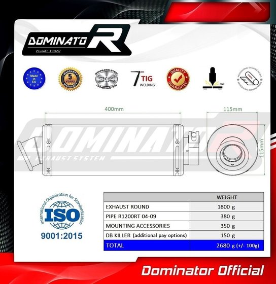 R 1200 RT (2004 - 2009) exhaust silencer muffler st | Dominator