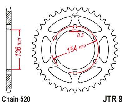 G 650 XCOUNTRY (2007 - 2008) steel rear sprocket | JT Sprockets