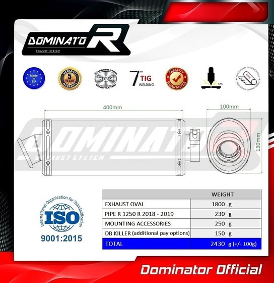 R 1250 R (2019 - 2020) exhaust silencer muffler ov | Dominator