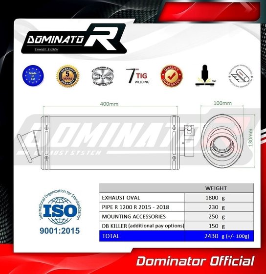 R 1200 R (2015 - 2018) exhaust silencer muffler ov | Dominator