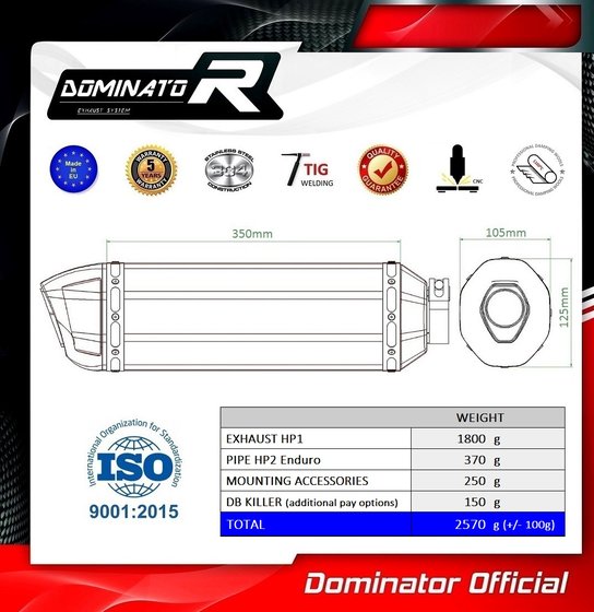 HP2 ENDURO (2004 - 2007) exhaust silencer hp1 | Dominator