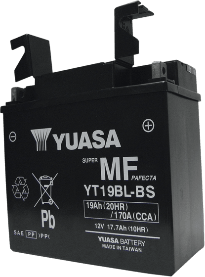 K 1200 R (2005 - 2008) yuasa battery,yt19bl-bs (cp) with acidpack (3) | YUASA