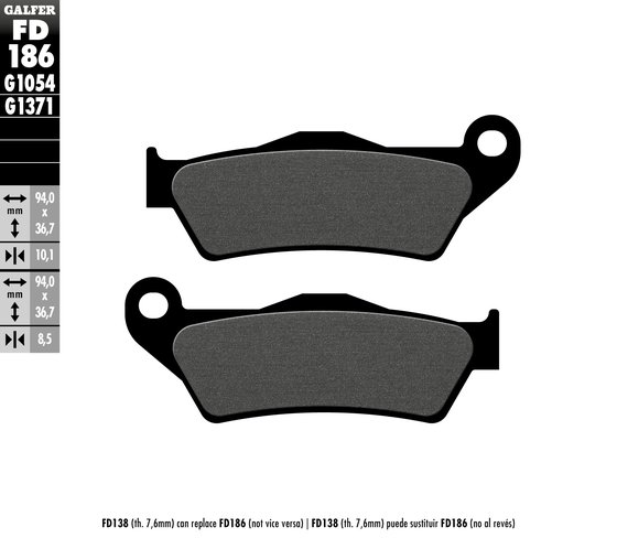 R 1100 RT (2001 - 2001) semi-metal brake pad | GALFER