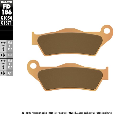 R NINET URBAN GS (2018 - 2018) street sinter brake pads for bmw (front) | GALFER