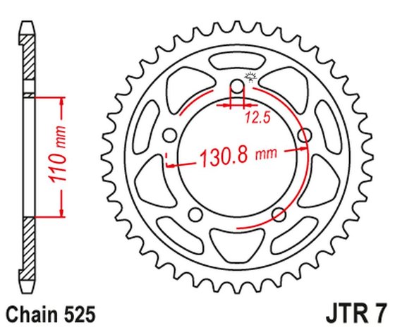 S 1000 RR (2010 - 2018) rear steel sprocket - 46 teeth, 525 pitch, black | JT Sprockets