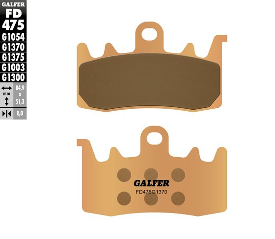 K 1300 S (2015 - 2016) street sinter brake pads for bmw/ducati (front) | GALFER