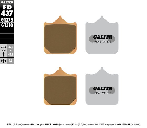 S 1000 R (2014 - 2020) sport sinter brake pads for bmw (front) | GALFER