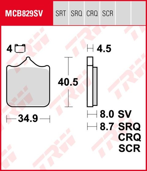 S 1000 R (2017 - 2019) sintered track brake pads | TRW