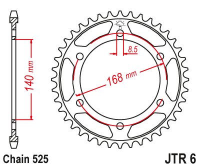 F 650 GS (2008 - 2012) galinė žvaigždutė 41 danties žingsnis 525 | JT Sprockets