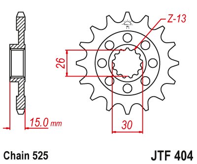 M 1000 RR (2021 - 2022) priekinė žvaigždutė 17 dantukų žingsnis 525 jtf40417 | JT Sprockets