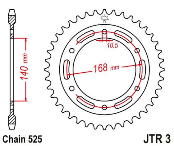 F 800 GS ADVENTURE (2014 - 2019) juoda 42t galinė žvaigždutė - 525 žingsnių | JT Sprockets