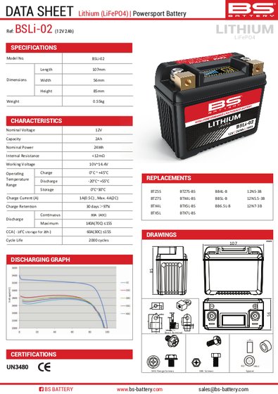 S 1000 RR (2013 - 2016) ličio akumuliatorius | BS BATTERY