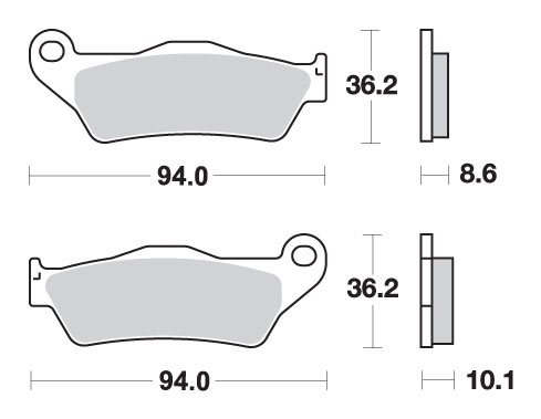 R 1200 R (2007 - 2014) galinės sukepintos stabdžių kaladėlės | SBS