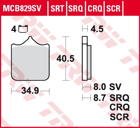 HP4 (2013 - 2014) hyper-carbon racing brake pad | TRW